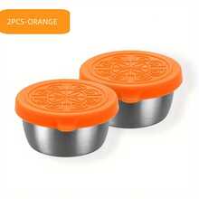 6 Packs Salad Dressing To Go Containers, 1.6 Oz Small Stainless Steel Sauce Cups With Leakproof Silicone Lids, For Lunch Boxes, Picnics And Travel,School Supplies - Multicolor - View 12