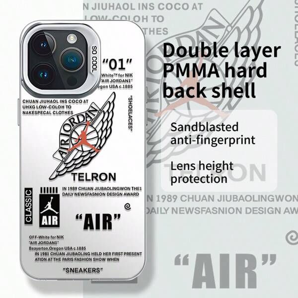 1pc Basketball Player & Letter Branded , Anti-Pollution PMMA Hard Back Protective Phone Case, Personalized Design, Multiple Colors Available Compatible With Apple, Full Series, Fashionable, Minimalist, Ideal Gift