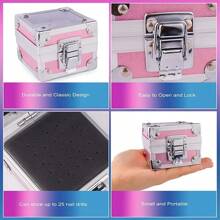 JEARLYU Scatola portautensili per punta trapano per unghie con 25 fori, organizer portatile per manicure, espositore di vari colori, portautensili da tavolo