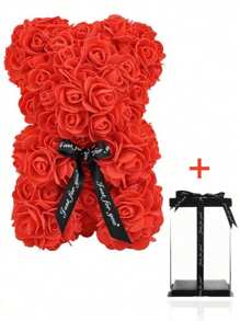 1 Set Eternal Rose Teddy Bear Gift Box, Cute & Romantic Holiday Gift, Suitable For Mother's Day, Valentine's Day, Birthday Party