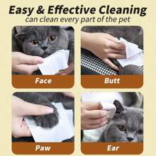 80 Sheets Pet Wet Wipes, Disposable Cleaning Wipes For Dogs And Cats