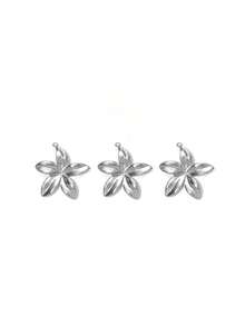 3pcs/Pack Stainless Steel 5-Petal Flower Pendant Jewelry Findings - Flower Accessories - View 10