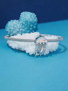 WOSTU 1pc 925 Sterling Silver Ocean Style Fantasy Jellyfish Bead Summer Marine Style Pendant Fit DIY Original Bracelets And Necklaces For Women Fine Jewelry Accessories - BSC915 - View 3