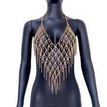 Fashionable Sexy Hollow Tassel Body Chain Crop Top, Shiny Body Chain Top Suitable For Women For Daily Wear Or Party - Body Chain - View 4