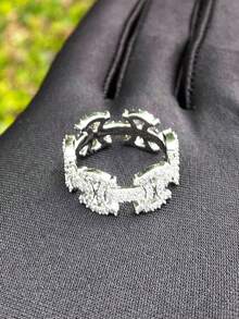 DUBSS 1 Piece Iced Out Ring For Men Prong Setting Real Copper Hip Hop Jewelry - Ring - View 10