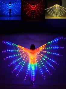 LED Fairy Wings, Multi-Color Gradient Lights, Halloween, Music Festival, Transparent Chiffon, Stage Performance, 3D Stereoscopic,