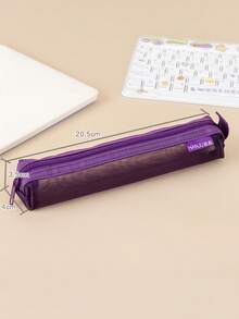 Mini Mesh Pencil Case Storage Bag For Exams, Portable Pencil Case, Multi-Functional Square Stationery Bag Organizer Organization - Multicolor - View 15