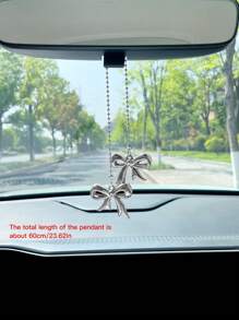 Cute Bow Tie Car Pendant, Decorative Rearview Mirror Hanging Ornament, Polka Dot Bow Tie Car Accessory (Polka Dot Bow Tie Is Single-Sided)