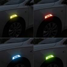 Car Shaped Door Decor Stickers, Reflective Warning Strips, Car Reflective Markings, Side Door Scratch Protection Stickers, Anti-Collision Stickers, Car Reflective Strips