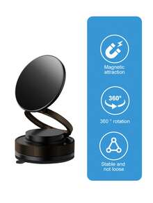 Ultra-Strong Folding Magnetic Car Phone Stand, 360° Rotation, Vacuum Suction Cup Base And Magnetic Guide Ring - Universal Stand For I Phone, Android And All Smartphones, Ideal For Cars, Gyms, Mirrors Or Smooth Surfaces, Dashboard Mount | Folding Design | Powerful Magnetic Grip - Multicolor - View 9