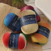 1 Bag (300g) Rainbow Gradient Long Dyeing Wool Yarn For DIY Hand Knitting, Used For Making Women's Shawls, Hats, Scarves And Sweaters. 1 Bag = 3 Pieces = 300g - 3 Packs - View 4