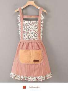 1pc/3pcs Bohemian Princess Apron Canvas Home Apron Kitchen Bandage Anti-Fouling Breathable Female Princess Dress Cooking Vest Work Cloth Strap Hand Cloth Pocket (Random English Letters On Pocket) - Multicolor - View 15