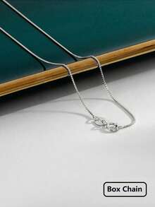 1 pieza Collar de plata de ley 925 con diseño minimalista y multicapa, joyería delicada, adecuado para uso diario, regalo - Plateado - Ver 9