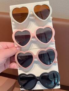 2/3/4pcs Kids Cute Heart-Shaped Fashion Glasses For Boys & Girls - Multicolor - View 14