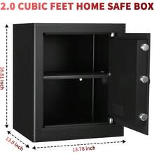 Safes For Home Fireproof Safe Box Locker With Digital Keypad Large Safes 45L Home Security Safe Floor Security Cabinet Office Hotel Busin Document Jewelry - Black - View 2