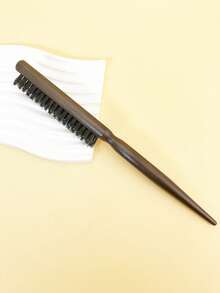 1pc Imitation Bristle Narrow Tooth Comb Hair Three Row Hair Comb Fluffy Shape Long Handle Makeup Pointy Tail Hair Curl Comb - Multicolor - View 6