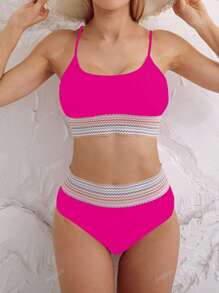 Nuevo y elegante bikini de alta gama y sexy para spas y natación, traje de baño de dos piezas dividido al estilo europeo y americano para mujeres