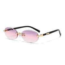 1 pièce Lunettes rectangulaires décoratives sans monture mode homme, accessoire essentiel de style rétro en matériau métallique de luxe, polyvalent et classique