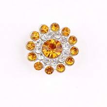 50 Stücke/Packung, Silber Basis, 14MM runde Blumen-Kristallnieten, funkelnde Strass-Verzierungen zum Aufkleben oder Aufnähen für Kleidung, Taschen, Schuhe