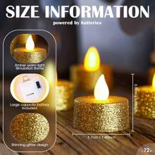 6/12/24 piezas de velas sin llama con brillo LED, a pilas, con talla grande de 200 horas de duración, apropiadas para decoración en festivales, fiestas de cumpleaños, oraciones, bodas, decoración del hogar, regalos, graduación