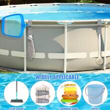 1/2 pièces Support de tige de piscine réglable - en plastique, idéal pour les piscines hors-sol, comprend le filet de piscine et les accessoires de crochet de brosse. Accessoires de piscine | Support réglable | Construction en plastique, support de tige de piscine sécurisé et fiable. Accessoires de piscine, articles de plage essentiels, accessoires de plage, flotteur de piscine
