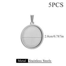 5pcs304 Stainless Steel Cabochon Pendant Setting Stones Blank Base DIY Necklace Earrings Jewelry Accessories Making - Round Base - View 11
