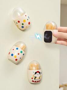 1pc DIY Colorful Polka Dots/Colorful Puppy Magnetic Toothpick Holder, Simple & Stylish Toothpick Dispenser - Multicolor - View 3