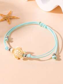 1 pieza Pulsera colgante de tortuga marina, adecuada para el atuendo de verano, vacaciones en la playa y viajes