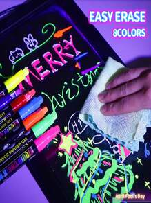 8/6 Stücke Set fluoreszierender Markerstifte, im Dunkeln leuchtende löschbare Textmarker für Fluoreszenz-Boards, Tafeln, Whiteboards, Aquarell, Rückkehr zur Schule