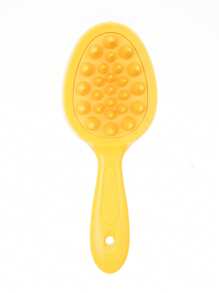 Cepillo desenredante de color caramelo en 1/2 piezas - Cepillo desenredante y cepillo de champú de mango largo con cerdas suaves de silicona para un masaje relajante del cabelludo, perfecto para uso diario en cabello húmedo o seco, adecuado para todo tipo de cabello incluyendo rizado y grueso