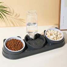 Bols à double usage en acier inoxydable inclinés pour chats et chiens