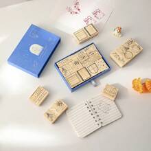 26 pezzi set timbri in legno vintage con lettere alfabeto e disegni di animali a fumetti, perfetti per studenti, per decorare diari e scrapbooking, richiedono un tampone per un'impronta nitida, forniture scolastiche, per il ritorno a scuola