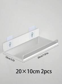 Clear Acrylic Shelves, 2 Packs Wall Mounted Floating Shelves, Bathroom Wall Mounted Shelves, Invisible Clear Bathroom Shelves, Home Decor Bookshelf