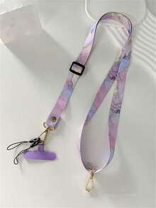 1 件复古大理石图案可调节斜挎长手机挂绳宽布颈带绳女式防丢失挂绳礼物送给母亲、家人、朋友、生日、节日手机挂饰、手机链 - 尼龍斜掛繩 - 查看 6