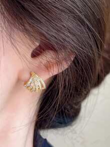 1 par de aretes de perilla con circonita cúbica preciosa para mujer para boda, compromiso, aniversario, joyería, regalo del Día de San Valentín