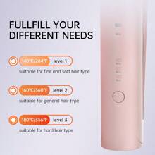 Mini 2-In-1 Wireless Tourmaline Ceramic Hair Curler Hair Straightener With Intelligent Constant Temperature Setting Portable Micro Coil Hair Straightener Hair Curler Easy To Carry On Business Trips