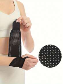 1 pieza Muñequera deportiva ajustable, ligera y transpirable con soporte para la articulación de la muñeca, cómoda y transpirable, adecuada para fitness, yoga, bádminton tanto para hombres como para mujeres, talla única