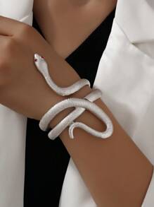 1pc Elegant Party Snake-Shaped Bracelet, Luxurious, Minimalist, Chic Design, Suitable For Party, Formal Dinner, Outdoor Outing, Couple Date, Friends Gathering, Graduation, Gift
