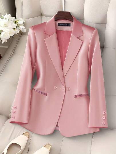 HOMEYEE Retro Blazer Jacket, Casual & Elegant For Office, Business, Work, Resort Wear, Spring, Summer, Autumn, Winter