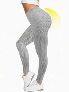 Honeycomb Pockets Yoga Women Pants Pants In Sports Leggings Seamless Solid Color High Waist Breathable Running Fitness Shaping Thong Women Pants Woman Clothing Sports Tights