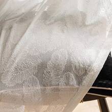2 Pcs Set, European Minimalist Style Pure White Base Firework Blooming Embroidered Sheer Curtain, Soft Light Filtering, Semi-See-Through, Rod Pocket Installation, Suitable For Living Room, Bedroom, Study, Dining Room, Balcony, Office, Bay Window, Attic And Other Home Decor