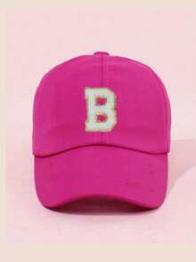 1pc Adjustable Children's Baseball Cap, Bright Pink, A-Z Letter Print, Sun Protection Casual Sports Hat, Suitable For Boys & Girls Back To School, Travel, Outdoor Activities, Daily Wear, Great Birthday Gift - Hot Pink - View 9