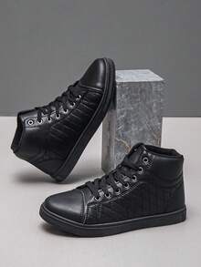 Men's Fashion Simple Leisure Sports Shoes Breathable Low-Top Dad Shoes - màu đen - Xem 1