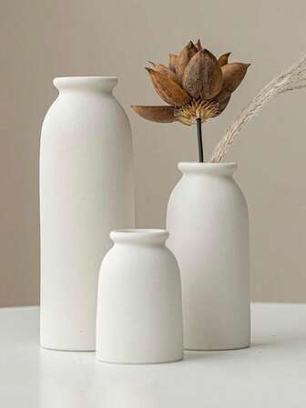 Modern minimalistisk 3-delad vasuppsättning för heminredning; vardagsrum, TV-skåp och entré Lyxiga blombehållare; nordisk stil i vitorange och gula vaser för kreativ heminredning. Blomvas, rumsinredning, heminredning, bordsdekorationer, bordsdekoration i glasvas