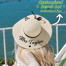 Personalisierter gestickter Strandhut, Geschenk für die Braut, personalisierter Strandhut, personalisierter Hut, Hut für Stranddamen, Brautgeschenk, Hut für Brautparty, personalisierter Plüschstrandhut, Geschenk für die Braut, personalisierter Strandhut, Muttertagsgeschenk, Junggesellinnenabschied am Strand, Brautgeschenk, Junggesellinnenabschied Geschenke, Brautjungferngeschenke, Brautkappen, Junggesellinnenparty, Brautjungfernhüte, Brautmützchen, personalisierter Sonnenhut, für Universität, für Kollegen, für Studentenwohnheime, für Lehrer, für Jungen und Mädchen, für Teenager, Schüler der Sekundarstufe I, Schüler der Sekundarstufe II, Studenten, Studienanfänger, Studenten im 2. Studienjahr, Unterstufenschüler