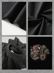 Street - Wealth - Inspired Double - Sided Printed T - Shirt, 100% Cotton 220g - 黑色 - 查看 4