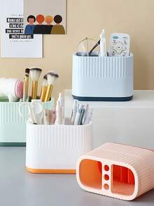 Multifunction Desk Organizer Pen Holder, Dual-Color Student Office Supply Caddy, Creative Large Capacity Pencil Case , Back To School Gifts - Multicolor - View 6