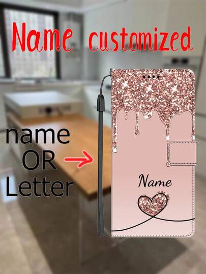 Customizable Wallet Phone Case With Card Slots And Lanyard Strap, Compatible With Apple And,Stylish,Colorful,Vintage,Cute,Contracted,Funny,Custom,Personalized,Unique,Customized,Ideal Gifts For Him,Ideal Gifts For Her,Boyfriend,Girlfriend,Family,Friends,Grandparents,Couple,For Anniversaries,For Birthdays