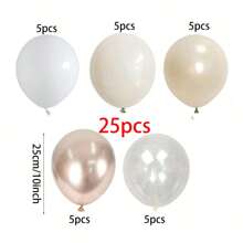 50 stuks crèmekleurige, witte en gouden ballonnen, zandkleurige, nudekleurige, gouden, transparante ballonnen, metallic champagnekleurige, gouden, imitatieparelkleurige, witte zandballonnen, ivoorkleurige, beige verlovingsballonnen, neutrale bruidscadeau- en Boheemse decoratie