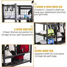 Golf Bags Storage Stand Golf Club Storage Rack Organiser For Golf Accories Extra Large Size With Wheels Golfing Equipment Rack For Garage Storage Shed Basement - Black - View 3